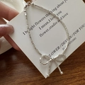 Collana di perline in argento S925 con ciondolo a fiocco su biglietto regalo - Braccialetto (13SL21)