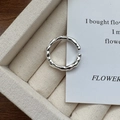 Minimalist S925 sterling silver open ring featuring a unique hammered texture finish - Adjustable Open / Silver