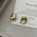 Minimalist S925 sterling silver perfume bottle hoop earrings in gold polished finish - U-shaped Ear Buckle (EHI034) / Gold