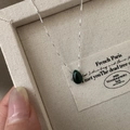 Elegante collana in argento sterling S925 con ciondolo a goccia verde scuro su catena a scatola - Stile Goccia d'Acqua Verde (28TL33) / Argento 925