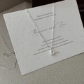 Minimalist S925 sterling silver U-shaped pendant necklace with a matte finish on a gift card - 925 Silver / Silver