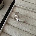 Gepolijste S925 sterling zilveren open ring met een minimalistisch dubbel hartontwerp - Verstelbaar Open / Dubbel Hart Stijl (JZE055)
