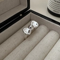 Minimalistischer S925 Sterling Silber Schleifenring mit Hochglanzpolitur in Schmuckbox - Schleife Offener Stil(JZE042)