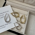 Élégantes boucles d'oreilles créoles goutte en argent sterling S925, finitions or et argent - Boucle d'oreille goutte d'eau irrégulière(EHI025) / Doré