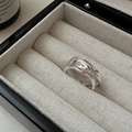 Minimalistischer mehrlagiger Wellenring aus S925 Sterlingsilber mit Hochglanz-Finish - Einstellbar Offen / Mehrschichtiges Wellendesign (JZE051)