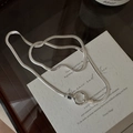 Minimalistische S925 sterling zilveren slangencolier met een ronde veerringsluiting - Korte Stijl (40cm) / Zilver (XLU082)
