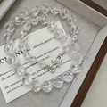 S925 sterling silver necklace with spiral clear crystal beads and S-shaped clasp - 925 Silver / Transparent Spiral Bead (32TL21)