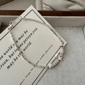 Bracciale stella in argento sterling S925 con perle di madreperla su sfondo di lino - Stile Stella Madreperla (14SL23) / Argento 925