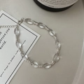 Minimalistisches S925 Sterlingsilber Armband mit klaren Kristallperlen und Verstellkette - Weißer Kristall Stil (14SL34) / 925er Silber