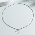 Collana hip hop da uomo con ciondolo a zampa di orso luminoso in acciaio inossidabile lucido - Argento