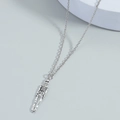Collana con pendente a scheletro gotico in argento e catena a maglie sottili da uomo - Argento