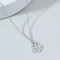 Collana con pendente a ancora nautica in argento lucido con catena a maglie fini unisex - Argento