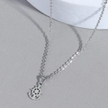 Collana con ciondolo a forma di ancora e timone in acciaio inossidabile argento - Argento