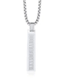 Silver square pillar necklace with Roman numerals on a box chain for men - Silver