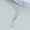 Minimalist silver hammer pendant necklace for men with polished cross chain design - Silver