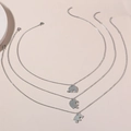 Set di tre collane con ciondolo a puzzle in acciaio inossidabile per coppie e amici - Argento