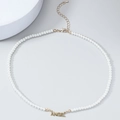 Collana di perle barocche con ciondolo 'ANGEL' dorato e chiusura regolabile - Oro