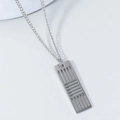 Minimalist hip hop necklace featuring a silver hollow rectangular geometric pendant - Rectangle Style
