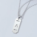 Punk style stainless steel razor blade pendant necklace with silver bead chain - Steel