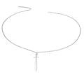 Collana con ciondolo a forma di spada incrociata luminosa in metallo argentato chic - Argento