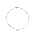Minimalist silver titanium steel chain necklace featuring a toggle clasp and open hoops - Silver