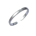 Minimalistischer verstellbarer Ring aus poliertem Titanstahl in Silberoptik mit Glanz - US 8 / Silber