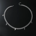 Collana a catena cubana in acciaio inossidabile argento con pendenti a croce da uomo - Collana