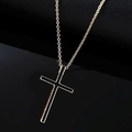 Herren Punk Kreuz Anhänger Halskette mit schwarzer Emaille Einlage und Goldbeschichtung - Gold