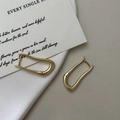 Orecchini minimalisti in argento S925 oro opaco con design geometrico moderno irregolare - Argento 925 / Oro
