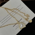 Collana a cuore vintage in argento 925 con contrasto oro e finitura opaca per donne - Argento 925 / Oro