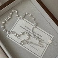 S925 sterling silver beaded necklace featuring shiny cat-eye beads and engraved tag - Cat Eye Beaded Pull Style (XL026) / 925 Silver