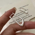 Orecchini a cerchio in argento 925 opaco a forma di U con finitura spazzolata fine - Argento 925 / Argento
