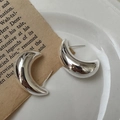Minimalistische S925 Sterlingsilber Hohlmond-Ohrringe mit Hochglanzpolierter Oberfläche - Mondform-Stil (EHZ019) / 925er Silber