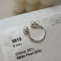 Anello aperto a U in argento sterling S925 con due perle bianche da 8mm stile minimal - Aperto Regolabile / Stile Aperto Regolabile con Doppia Perla (JZX039 (Grande))