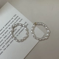 Anelli di perle in argento S925 minimalisti con perle finte bianche e accenti oro o argento - Aperto Regolabile / Stile Perlina d'Argento (A Argento 23JZ43)