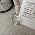 Minimalistischer S925 Sterlingsilber Ring mit doppelten unregelmäßigen Schichten offen - Einstellbar Offen / Zweilagiger Falten Verstellbarer Ring (JZX021)