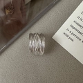 Minimalist S925 sterling silver ring featuring a multi-layer interlaced wire design - Adjustable Open / Multi-layer Winding Design (JZX012)
