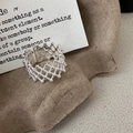 Minimalist S925 sterling silver mesh ring with hollow woven design on vintage brown paper - Adjustable Open / Hollow Grid Style (JZX099)