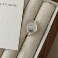 S925 Sterling Silber Siegelring mit Sonnenmuster in einer beigen Samtschmuckschatulle - Einstellbar Offen / Rundes Himmelsmuster Modell (JZX058)