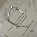 Minimalist S925 sterling silver matte bead bracelet with adjustable pull chain design - Matte Bead Scale Style (SL141) / 925 Silver