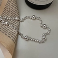Handgefertigtes S925 Sterlingsilber-Mehrlagenarmband mit polierten Silberperlen - Minimalistischer Perlenstil (XL029) / 925er Silber