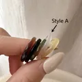 Ensemble de bagues minimalistes en résine facettée en vert émeraude, ambre et noir - Taille Aléatoire (Motif Aléatoire) / Style A (30JZ76)