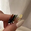 Style G : Bagues géométriques en résine à facettes en ambre et vert émeraude - Taille Aléatoire (Motif Aléatoire) / Style G (31JZ57)