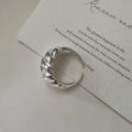 Polierter S925 Sterlingsilber Croissant Ring mit verstellbarem offenem Design im Minimal-Stil - Einstellbar Offen / Silber (JZX106)