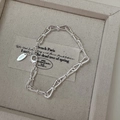 Pulsera minimalista de plata esterlina S925 con diseño de nudo de lazo y cierre de mosquetón - Plata 925 / Diseño Anudado(SLS106)