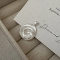 S925 sterling silver rose pendant with frosted metal finish in a velvet gift box - 925 Silver / DZ089 (Silver Rose)