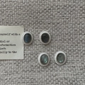 Vintage S925 silver labradorite stud earrings with oval woven texture on a grey fabric - Retro Labradorite Oval Style (EH008)