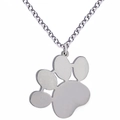 Collana con ciondolo a forma di zampa di cane in acciaio inossidabile spazzolato opaco - Naturale