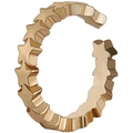 Minimalistischer Sternenring in Roségold mit durchgehendem 3D-Fünfzackstern-Design - Einstellbar Offen / Roségold