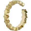 Minimalistischer goldener Sternenring mit 3D-polierten Pentagrammen für Damenmode - Einstellbar Offen / Gold